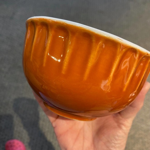 McCoy bowl 5” orange brown glaze - Picture 2 of 4